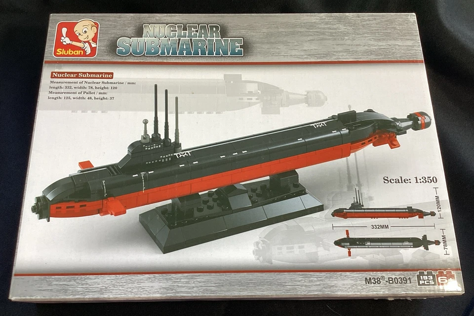 Sluban Nuclear Submarine Model Set M38-B0391 1:350 Scale 193pcs NEW - Image 3 of 4