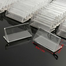 20-40PCS Clear Acrylic Sign Display Holder Name Card Label Price Stands Tags UK