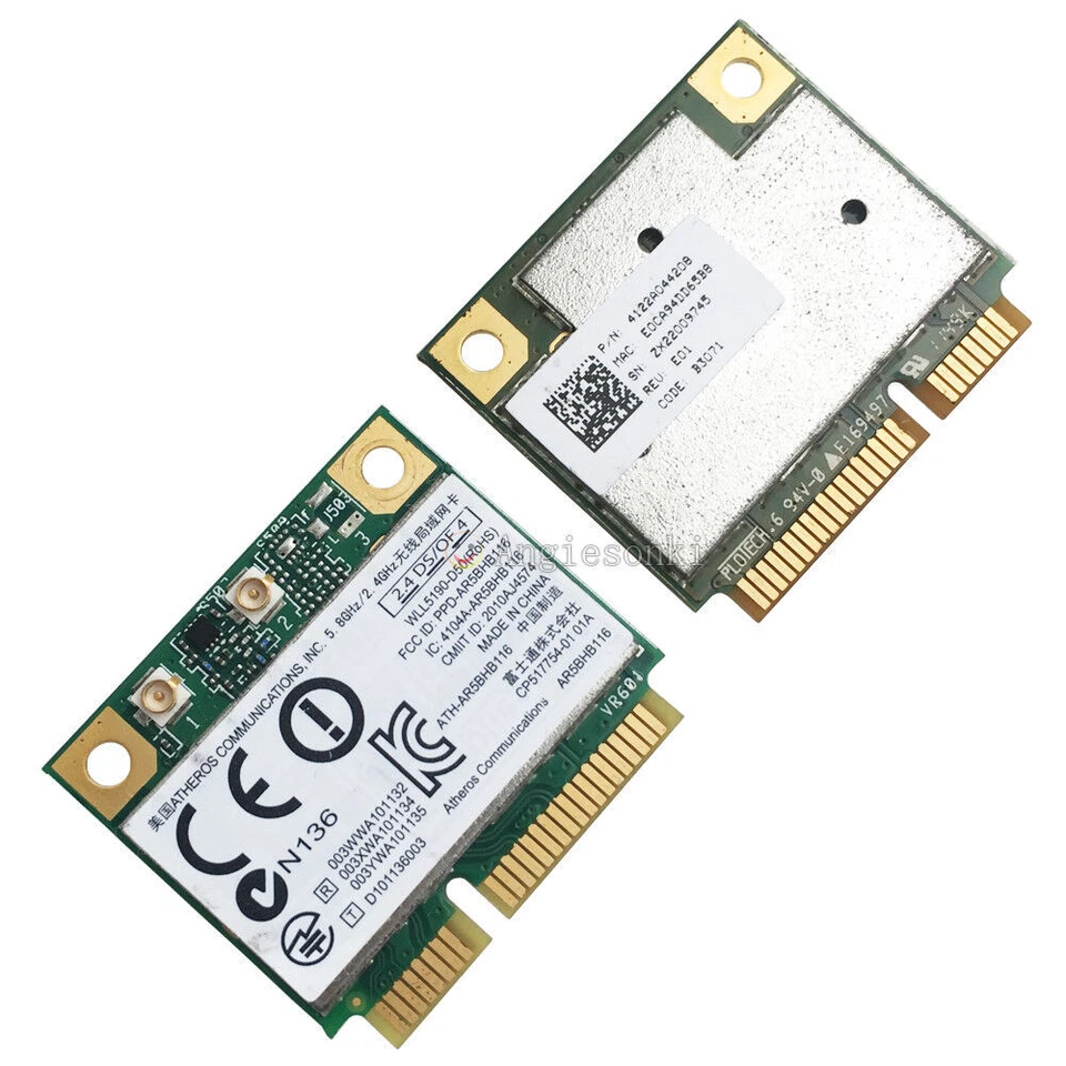 ATHEROS AR5BHB116 AR9382 DUAL BAND 300Mbps 802.11n WiFi Mini PCI-E Wireless Card - Image 3 of 3