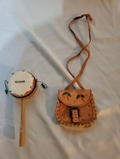 Toys from Mexico. Leather Purse And Instrument.