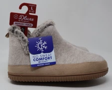 Dearfoams Dluxe Women's Dolly Felted Bootie Slippers Taupe Large US Size 9-10
