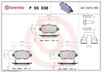 Brembo P 59 038X Bremsbelagsatz, Scheibenbremse FüR Chevrolet KIA Lada Opel