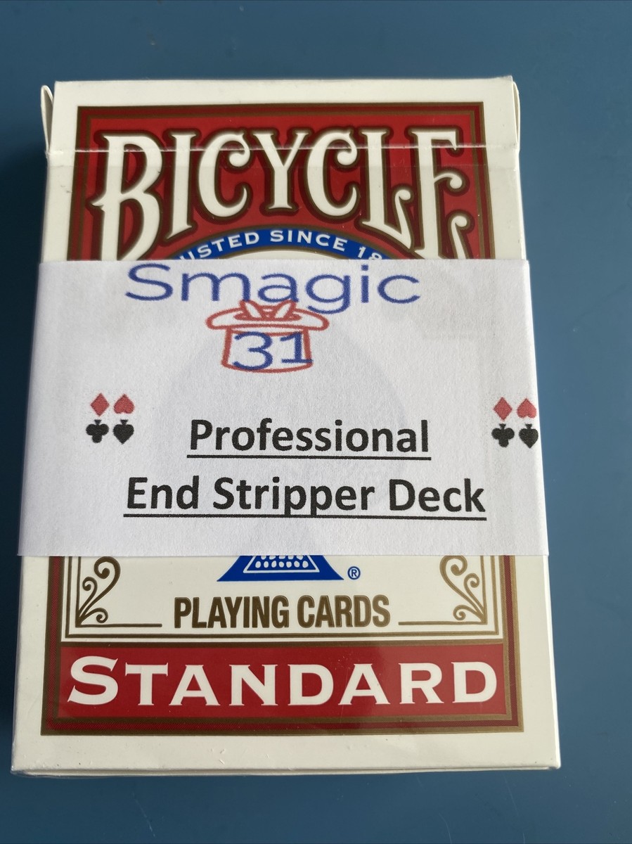 End Cut Stripper Deck, Red Bicycle Magic Card Trick Shaved Tapered