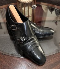 To Boot New York “Windsor” Size 10 Double Monk Strap Shoes Made in Italy Black