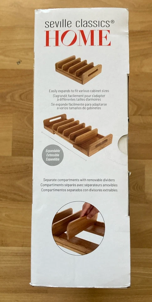 Organizador de gabinete y despensa extensible SEVILLE CLASSICS HOME 100% bambú Foto 4 de 4