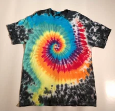 Handmade Spiral Tie Dye Shirt Unisex Men Women Sz XL Hippie Tee Boho (T023)