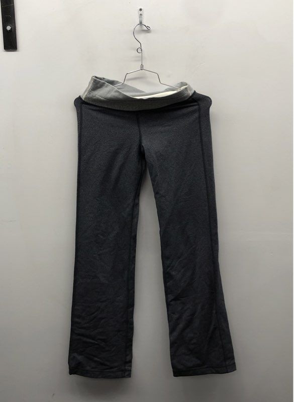 Lululemon Women's Astro Yoga Pants Gray Heathered Roll Down Waist Flare Sz 4