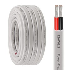 Kimbluth 12 Gauge Duplex Marine Wire Tinned Copper Boat Cable, 30ft 12 AWG St...