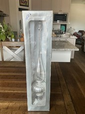 HOLIDAY TIME Glass Tree Topper Silver 15"  In Original Box