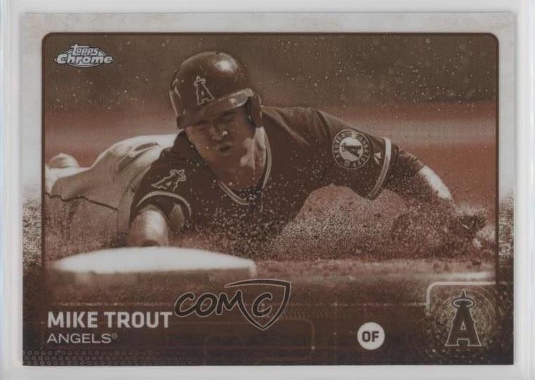 2015 Topps Chrome Sepia Refractor Mike Trout #51 3a1