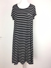 Mossimo Dress Medium 10-12UK Striped Breton Black White Lagenlook Tunic Smock
