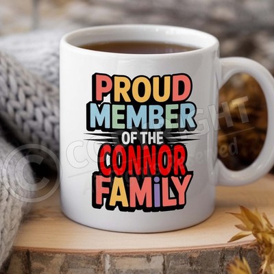 CONNOR Familienname Tee Kaffee Becher ideales Geburtstagsgeschenk personalisiert