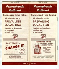Pennsylvania Railroad Condensed Time Tables July 26, 1959