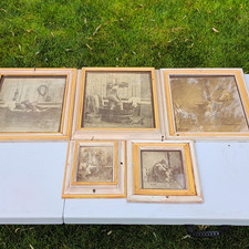 Vintage 1970s R Hendrickson Set of 5 Original Frames -Old West Lithographs
