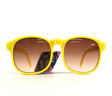 Vintage Opti-Ray Kids Sunglasses Polished Yellow Frames with Red Gradient Lenses