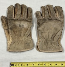 Pair of Vintage THOROBRED worn work gloves Size MEDIUM