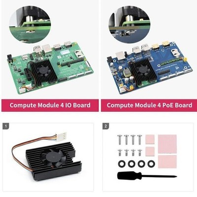 8000RPM Speed Fit For Raspberry Pi CM4 Cooler Radiator PWM Fan 4 Cooling Pads