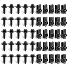 Body Fasteners 25 Bolts  25 U-Nut Clips For Fender Engine Cover Splash 50 Pcs