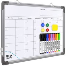 Small Monthly Calendar Dry Erase Whiteboard for Wall, 16" x 12" Magnetic Dry ...