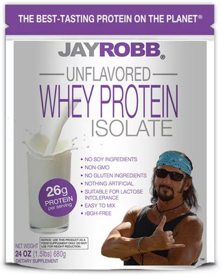 2 X Jay Robb Whey Protein Isolate Unflavored -- 24 oz