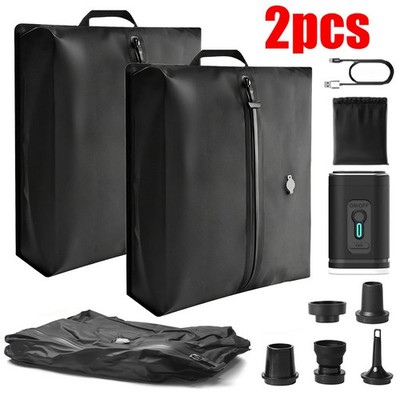 2PACK Travel Vacuum Bags With Wireless Pump Airtight & Waterproof For Traveling