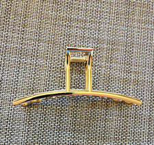 Gold Metal Rectangle Hair Claw Clip, Spring Loaded Solid Casual Hair Accessory
