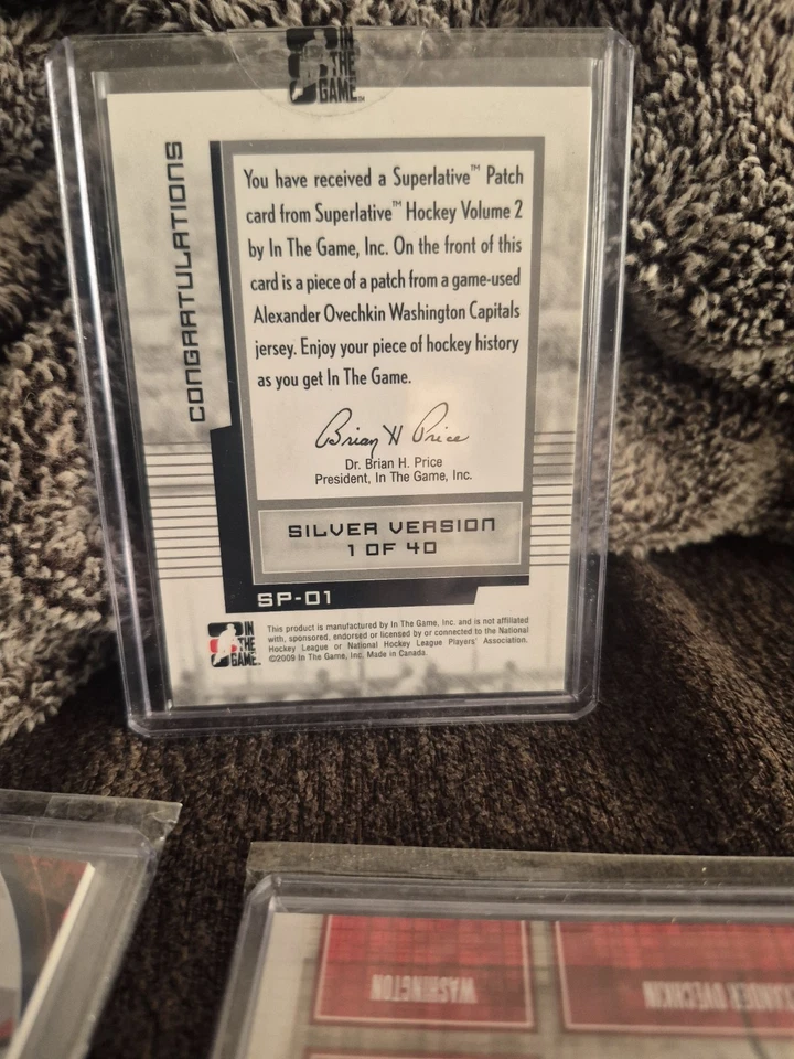 2009-10 ITG SUPERLATIVE ALEXANDER OVECHKIN 3 CLR GAME USED PATCH JERSEY/40 GOAT - Image 2 of 4