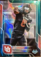 2025 Bowman University Chrome Nate Johnson 57 Utah Utes Teal Lava Refractor