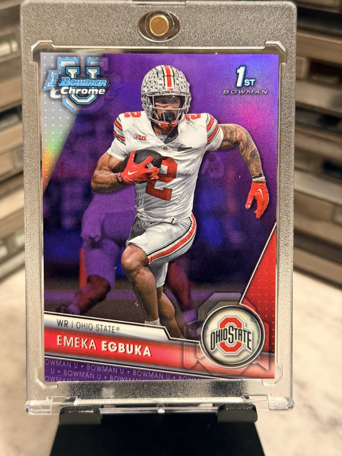 2023 Bowman U Chrome 1st Emeka Egbuka Purple Refractor /399 #115 Ohio State