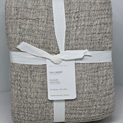 NEW POTTERY BARN CLOUD DUVET COVER Full/Queen Café Au Lait