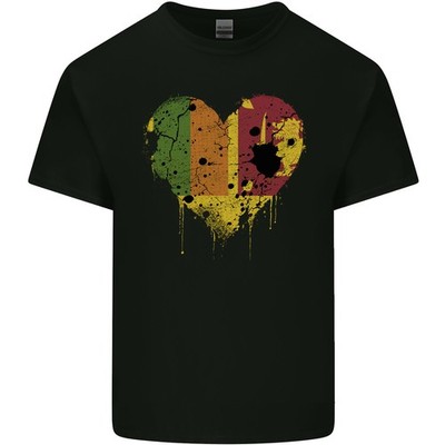 Love Sri Lanka Flagge Tag Fußball Herren Leichte Baumwolle T-Shirt