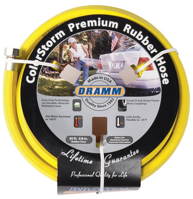 #ad Dramm 10 17003 ColorStorm Yellow Rubber Premium Garden Hose 5 8 Dia. x 50 L ft. $88.12