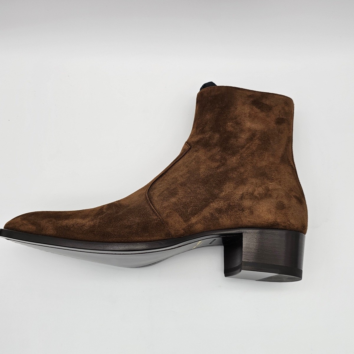 Saint Laurent Mens Wyatt 40 Zip Boot Suede Leather Ankle  display picture 2
