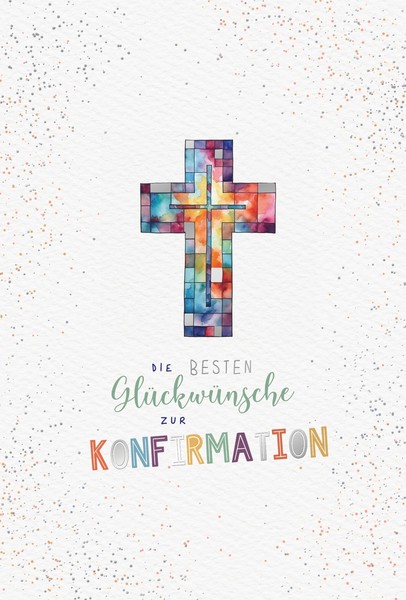 Konfirmation GlüCkwunschkarte Mit Umschlag Kreuz, Naturkarton, Mit Silberfolie-image