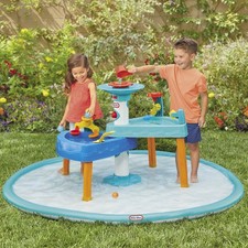 Water Table and Splash Pad For Toddlers Kids 1-3 Year Outdoor With 7 Toys Set