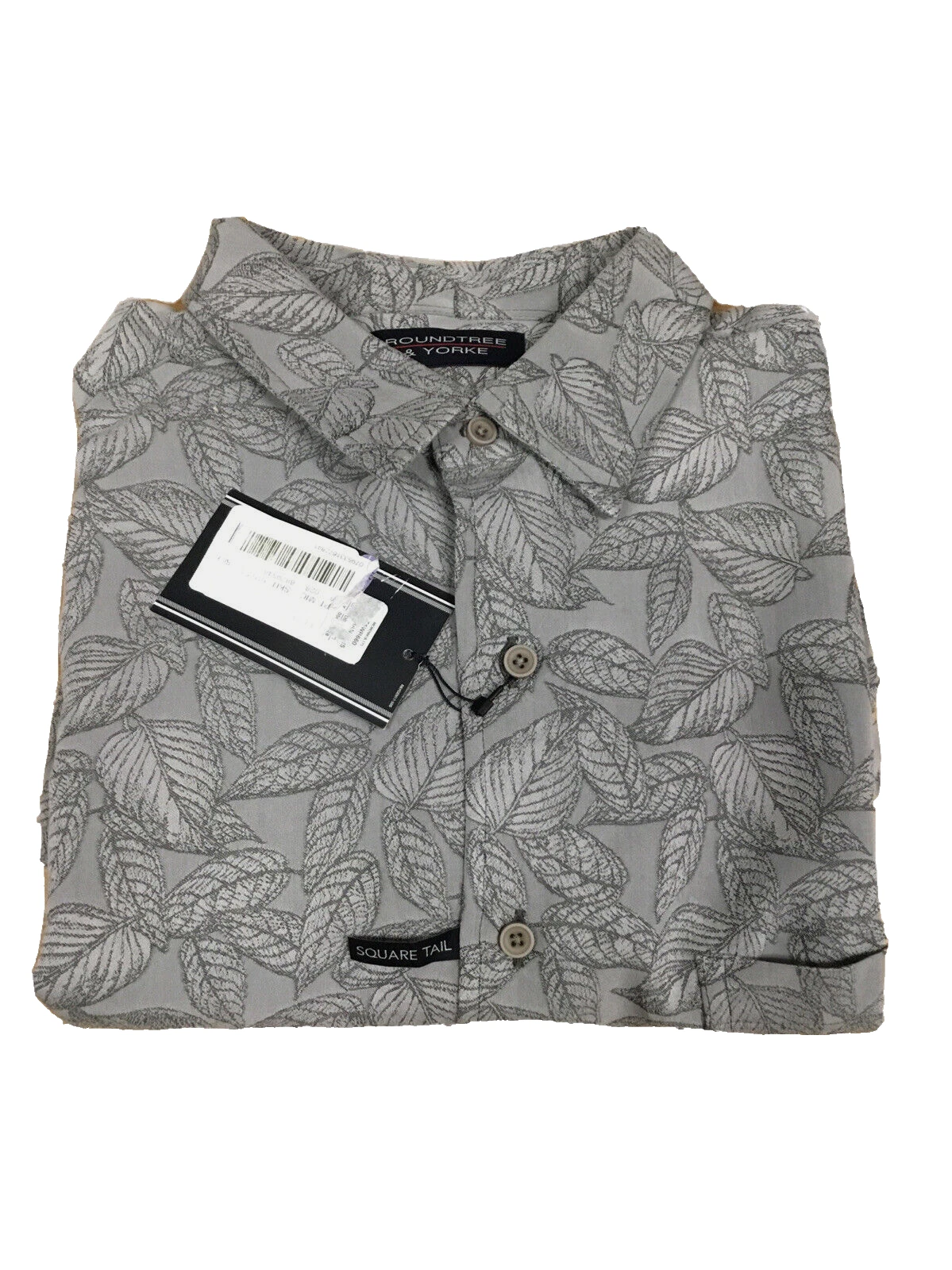 ROUNDTREE & YORKE Shirt Modal/Polyester color Floral Gray size XL