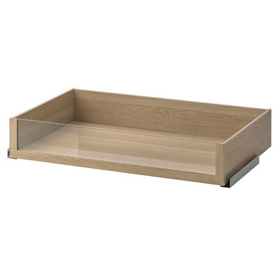 NEU IKEA KOMPLEMENT Schublade mit Glasfront weiß gebeizt Eiche Optik 100x58 cm