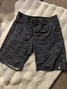Lululemon Shorts Men 32 Gray Current State Board Shorts Tie String Trunks Pocket