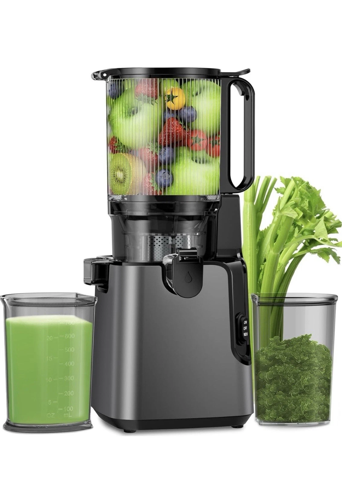5.4” Large Feed Chute Cold Press Juicer - 400W Slow Masticating for Batch Use