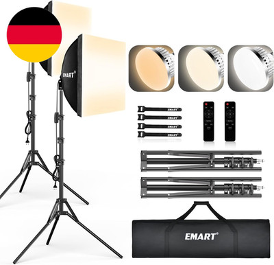 EMART Softbox Set Fotostudio, 40X40Cm Softboxen 85W LED Fotolicht, Professionell