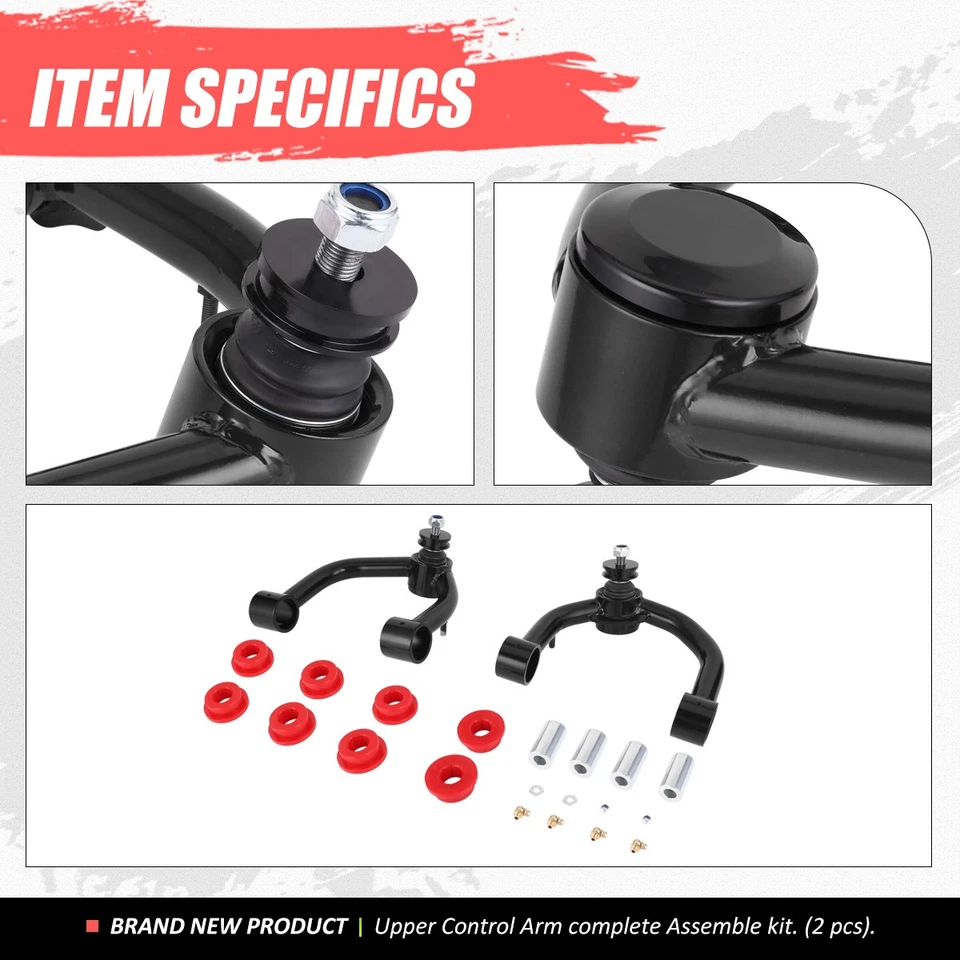 Par de brazos de control superiores delanteros negros estilo OE para Toyota Tundra Sequoia 00-07 Foto 4 de 4