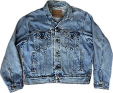 Levi  s 70507-0389 90s Vintage Blue Denim Trucker Jacket Mens Small USA
