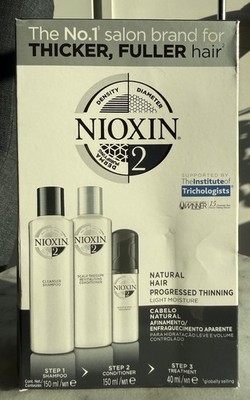 NIOXIN System 2 Thinning Cleanser Scalp Therapy & Treatment Kit. Imperfect Box.