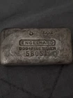 Vintage Old Engelhard Poured 5 oz. Ounce .999+ Fine SILVER Bar Rare 58051