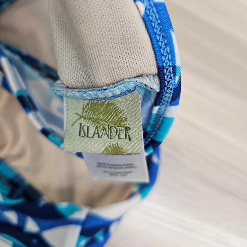 Triangle Bikini Top Womens 18 XL Blue Fish Sea Life V Front Swim Beach ISLANDER - Image 3 of 4