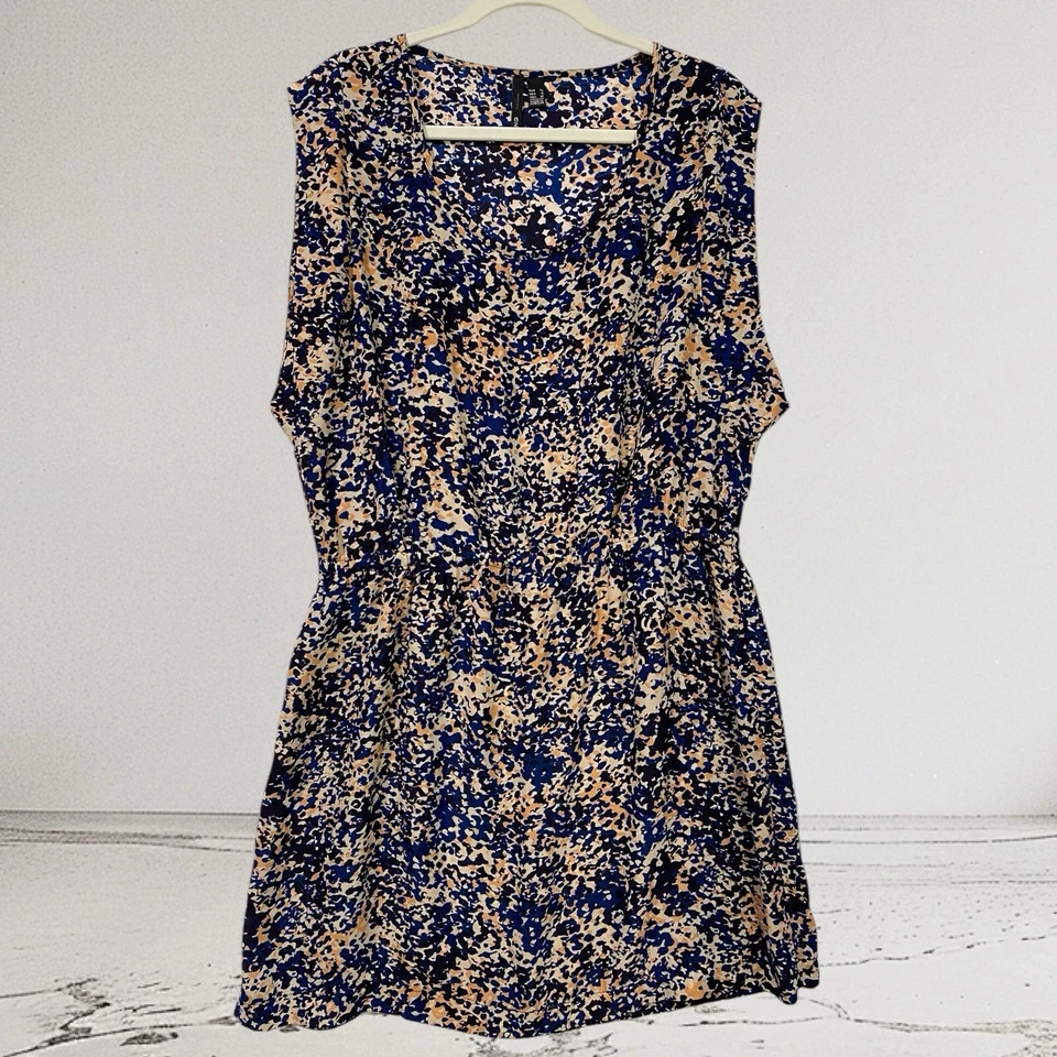 MNG 芒果女式迷你连衣裙 10 码抽象印花艺术波西米亚休闲时尚 — 第 2/4 张图片