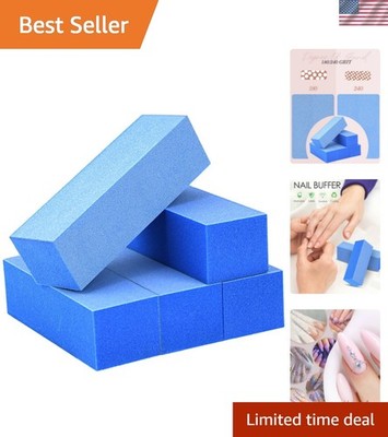 Durable 3-Way Nail Buffers - Fine Grit Buffing Blocks for Home Manicures, 5-Pack