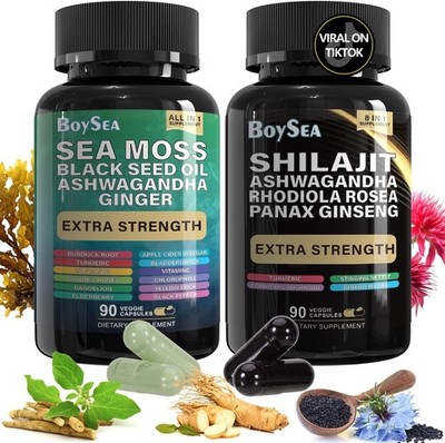 Boysea.Shilajit and Sea Moss Bundle- 90 Count