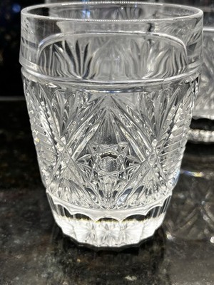 Vintage Poltar Crystal Glass Tumblers Star/Fan Design PC 2 Discontinued Set 3