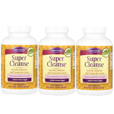 Nature s Secret Super Cleanse 200 Tablets Each (Pack of 3)